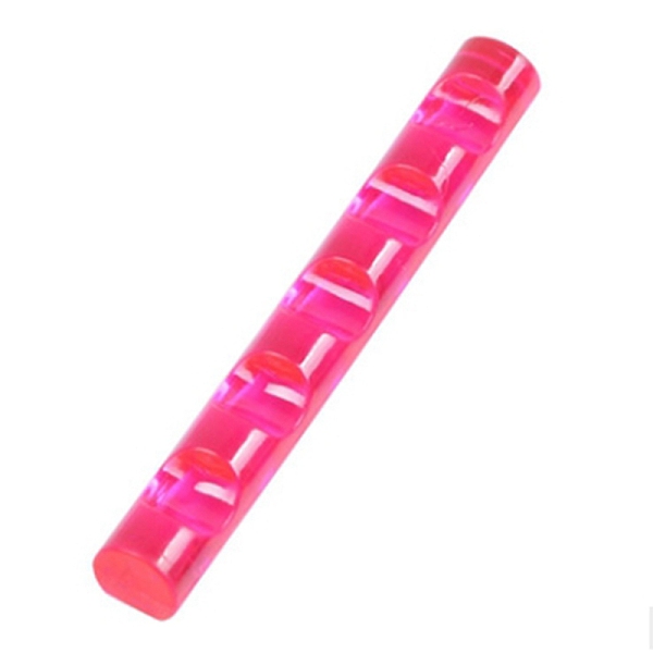 

PandaHall 5 Grids Plastic Nail Art Brush Pen Holder Stand, Manicure Nails Brush Makeup Holder, Rectangle, Fuchsia, 8x1cm Plastic Pink