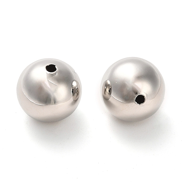 

PandaHall Brass Beads, Round, Platinum, 14x14mm, Hole: 1.8mm Brass Round