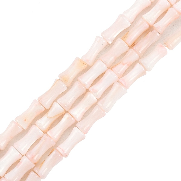 

PandaHall Natural Freshwater Shell Beads Strands, Dyed, Bamboo Stick Shape, Misty Rose, 8x4.5mm, Hole: 0.8mm, about 46pcs/strand, 14.49 inch...