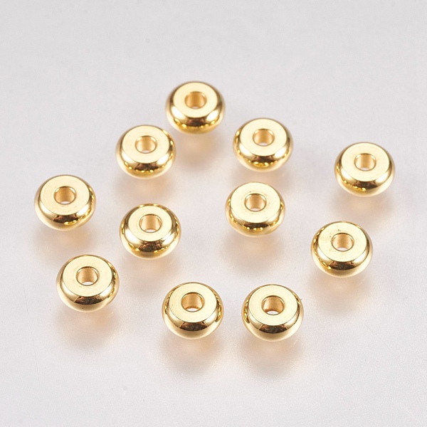 

PandaHall 304 Stainless Steel Spacer Beads, Rondelle, Real 18k Gold Plated, 5x2mm, Hole: 1.5mm 304 Stainless Steel Rondelle