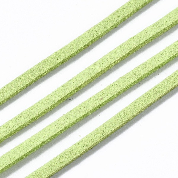 

PandaHall Eco-Friendly Faux Suede Cord, Faux Suede Lace, Lawn Green, 3.0x1.4mm, about 90m/roll Faux Suede Green
