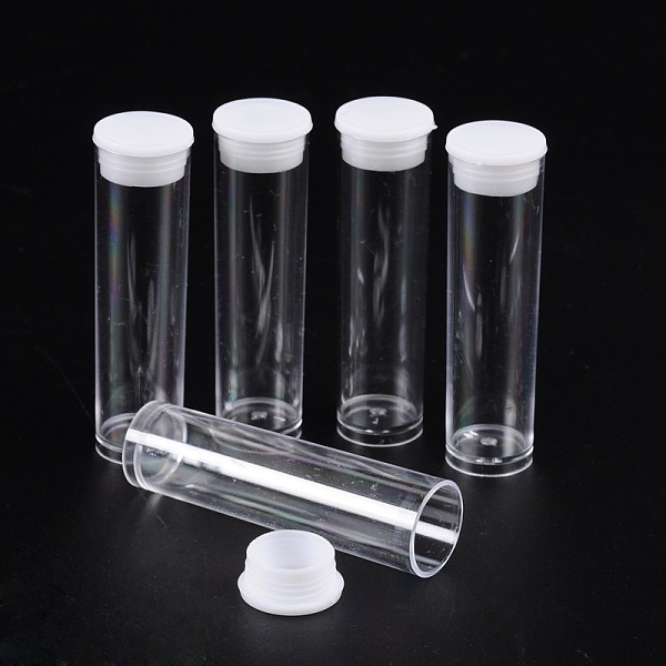 Tubes Contenants De Perles En Plastique Transparent Avec Couvercle