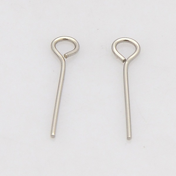 

PandaHall 201 Stainless Steel Eye Pin, Stainless Steel Color, 30mm, Hole: 2mm, Pin: 0.6mm 201 Stainless Steel