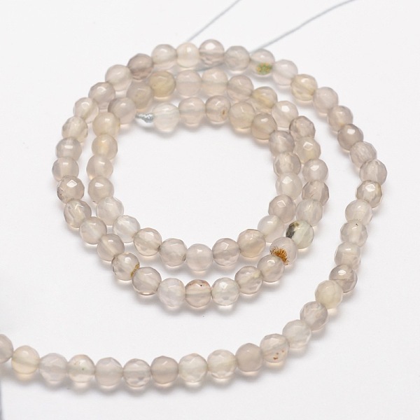 

PandaHall Faceted Natural Agate Round Beads Strands, Dyed, Gray, 4mm, Hole: 1mm, about 92pcs/strand, 15.3 inch Natural Agate Round Gray