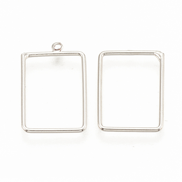 

PandaHall Brass Pendants, Rectangle, Nickel Free, Real Platinum Plated, 21x12x1mm, Hole: 0.5mm Brass Rectangle