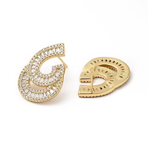 

PandaHall Cubic Zirconia Teardrop Stud Earrings, Real 18K Gold Plated Brass Jewelry for Women, Cadmium Free & Lead Free, Clear, 24.5x17.5mm...