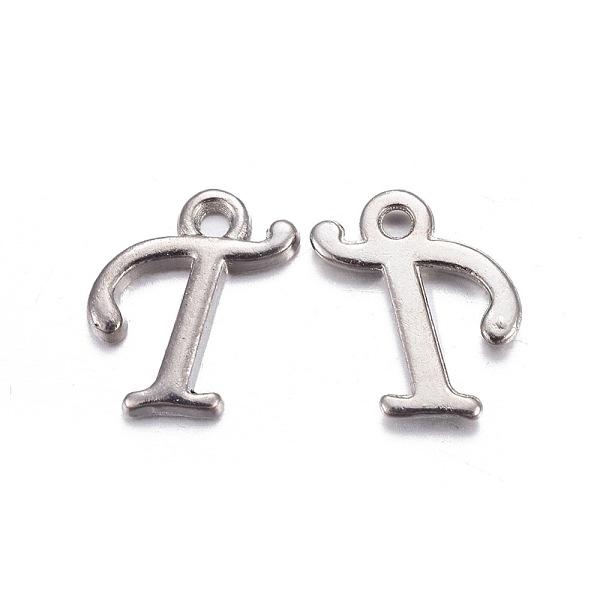 

PandaHall Platinum Plated Alloy Letter Pendants, Rack Plating, Cadmium Free & Lead Free, Letter.T, 13x9x2mm, Hole: 1.5mm Alloy Letter T