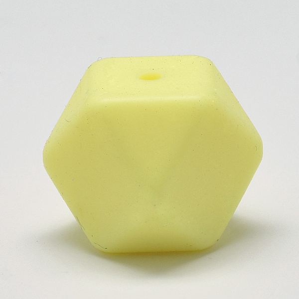 

PandaHall Food Grade Eco-Friendly Silicone Beads, Chewing Beads For Teethers, DIY Nursing Necklaces Making, Faceted Cube, Light Yellow...