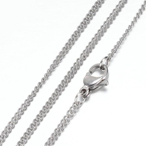 

PandaHall 304 Stainless Steel Curb Chain Necklaces, with Lobster Claw Clasps, Stainless Steel Color, 19.2 inch(49cm), 2mm 304 Stainless...