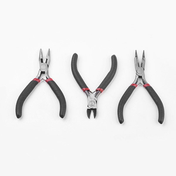 

PandaHall DIY Jewelry Tool Sets, Polishing Side Cutting Plies, Wire Cutter Pliers and Round Nose Pliers, Black, Gunmetal, 110~125x60mm...