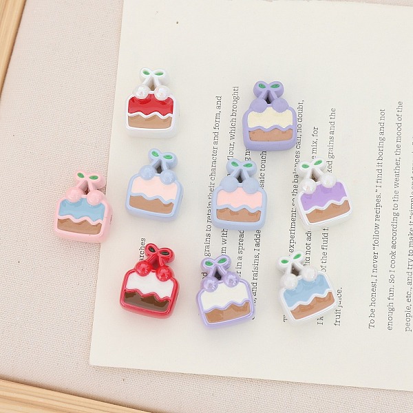 

PandaHall Opaque Acrylic Beads, Food, Mixed Color, 25.4x20.2x11mm, Hole: 3.8mm Acrylic Food Multicolor