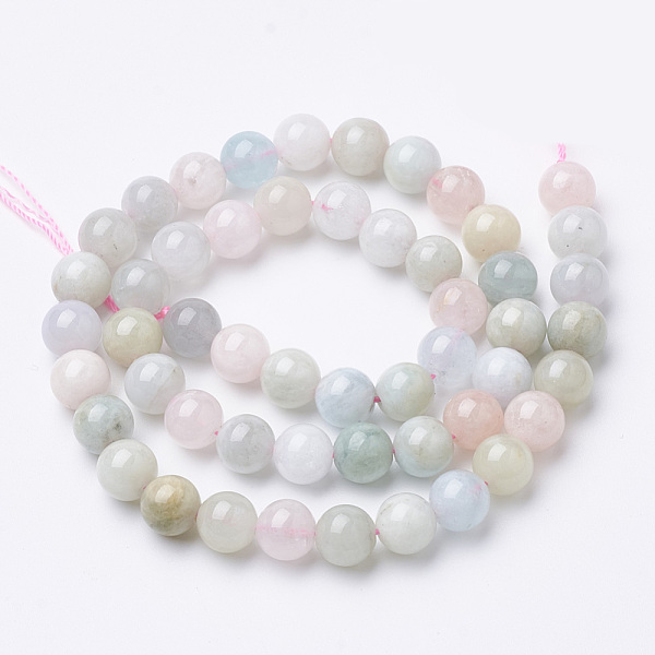 

PandaHall Natural Morganite Beads Strands, Round, 10x9.5mm, Hole: 1mm, about 38pcs/strand, 14.5 inch Morganite Round