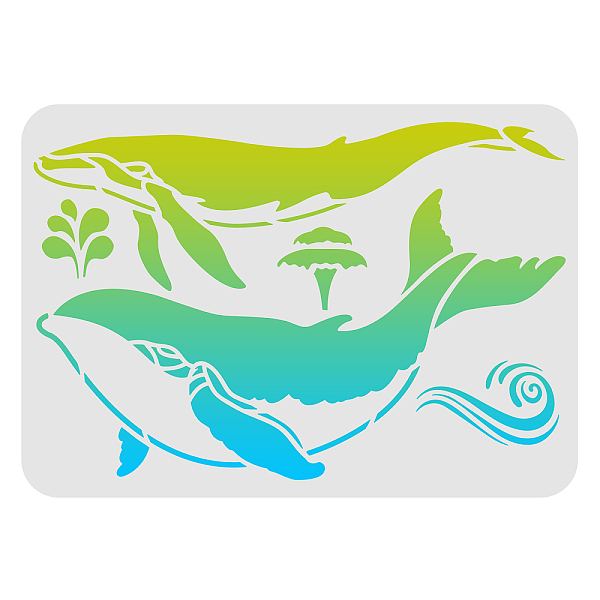 

PandaHall FINGERINSPIRE Whale Stencil 29.7x21cm Blue Whale Wall Stencils for Painting Reusable Killer Whale Painting Stencil Sea Ocean...