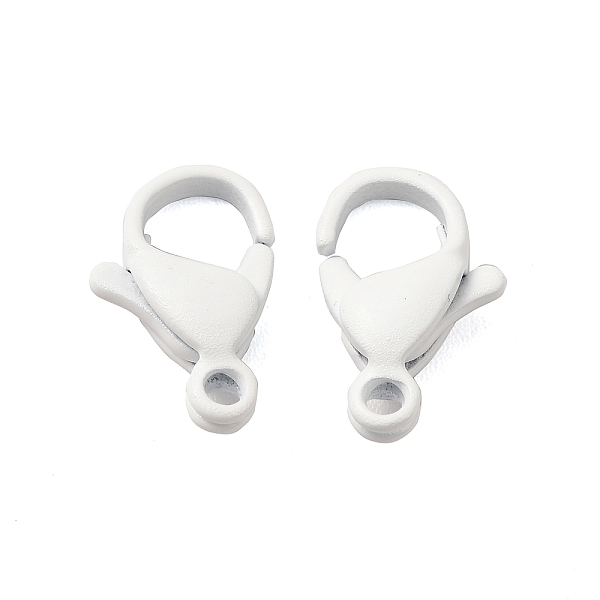 

PandaHall Spray Painted 304 Stainless Steel Lobster Claw Clasps, White, 12x7.5x4.5mm, Hole: 1.4mm 304 Stainless Steel White
