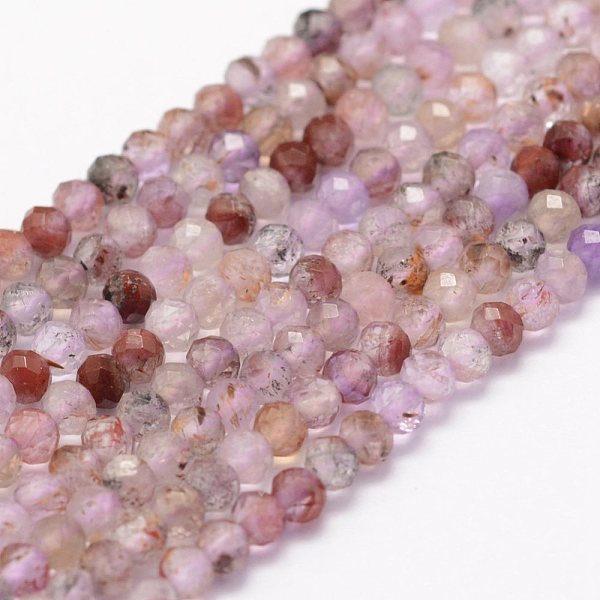 

PandaHall Natural Super Seven Strawberry Quartz Beads Strands, Faceted, Round, 3mm, Hole: 0.5~0.6mm, about 144~145pcs/strand, 15.3~15.7 inch..., Purple