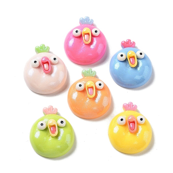 

PandaHall Opaque Resin Decoden Cabochons, Funny Eye Rooster, Mixed Color, 23x19x9mm Resin Rooster Multicolor
