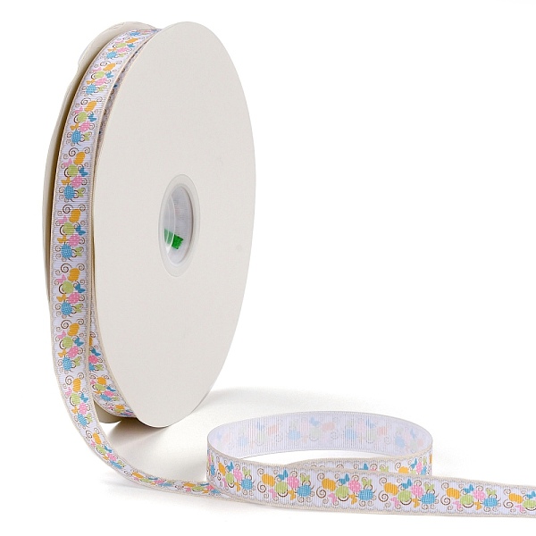 PandaHall Easter Themed Polyester Grosgrain Ribbons, Jacquard Ribbon, Garment Accessories, Colorful, Butterfly Pattern, 3/4 inch(18mm)...