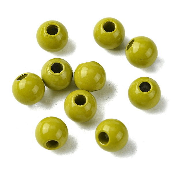 

PandaHall Spray Painted 202 Stainless Steel Beads, Round, Olive, 6x5mm, Hole: 2mm 202 Stainless Steel Round Green