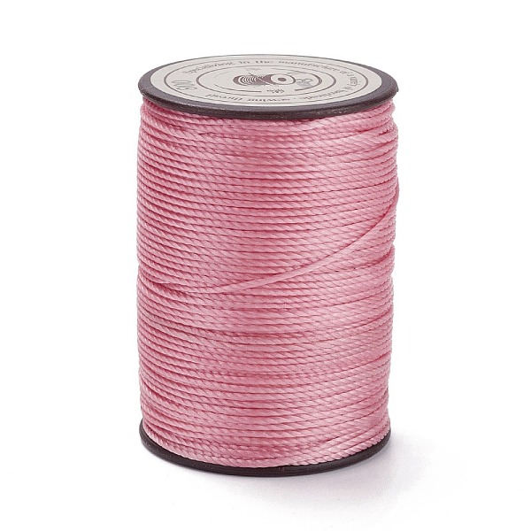 

PandaHall Round Waxed Polyester Thread String, Micro Macrame Cord, Twisted Cord, for Leather Sewing Stitching, Flamingo, 0.8mm, about 54.68..., Pink