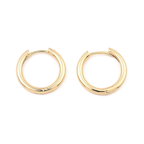 

PandaHall Brass Huggie Hoop Earrings, Light Gold, 19x19.5x2.5mm Brass Ring