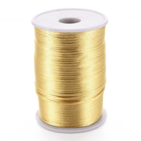 

PandaHall Polyester Cords, Goldenrod, 2mm Polyester Gold