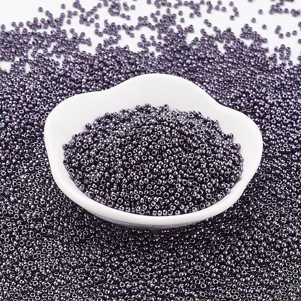 

PandaHall TOHO Japanese Seed Beads, Round, 11/0, (90) Metallic Amethyst Gun Metal, 2x1.5mm, Hole: 0.5mm, about 42000pcs/pound Glass Purple