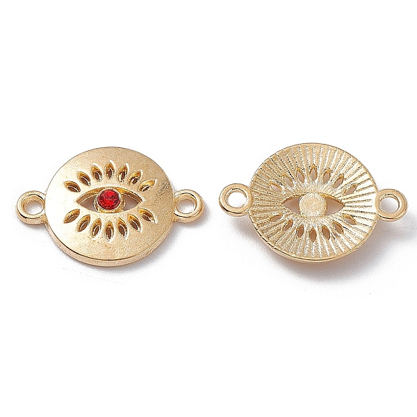 

PandaHall Alloy Connector Charms, with Rhinestones, Flat Round Links with Eye, Golden, Light Siam, 13x19x3mm, Hole: 1.4mm Alloy+Rhinestone..., Red