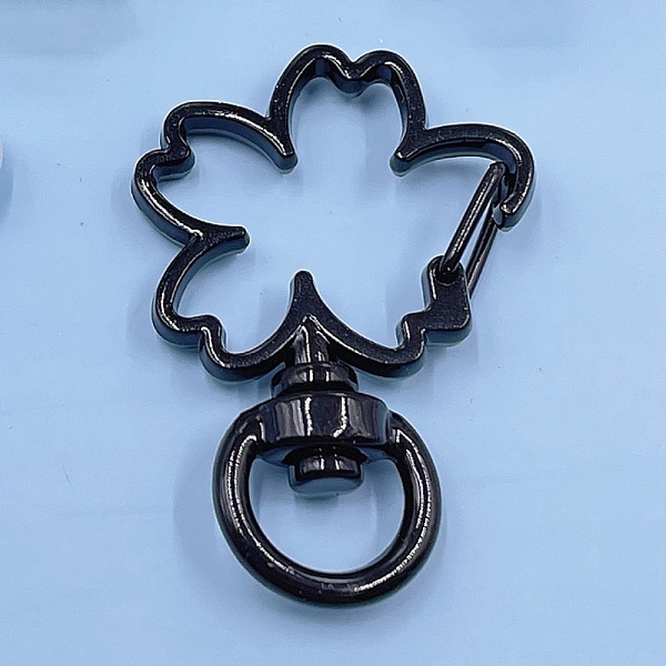 

PandaHall Zinc Alloy Baking Paint Swivel Clasps, Flower, Black, 35x24.5mm, Hole: 5x8mm Alloy Black