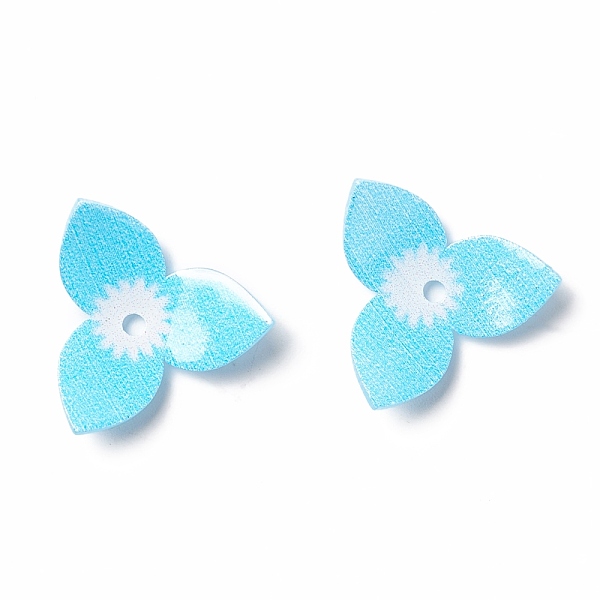 

PandaHall Printed 3-Petal Opaque Acrylic Bead Caps, Flower, Deep Sky Blue, 17x17x3mm, Hole: 1.6mm Acrylic