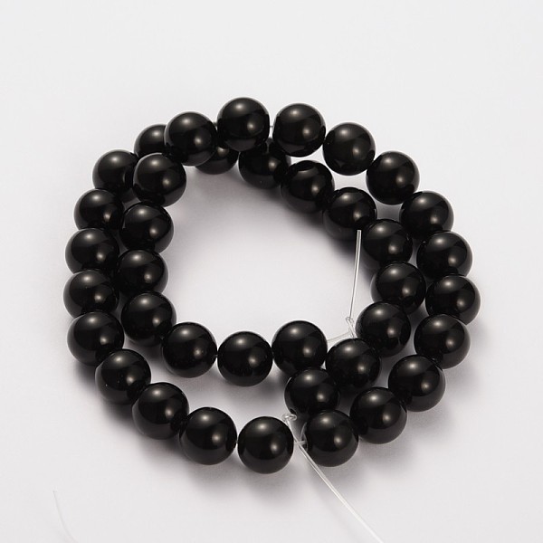 

PandaHall Natural Gemstone Obsidian Round Beads Strands, 6mm, Hole: 0.8mm, about 65pcs/strand, 15.5 inch Obsidian Round