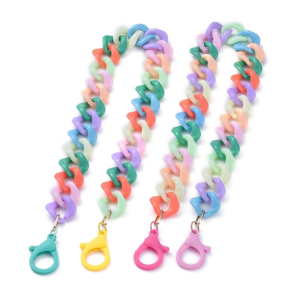 

PandaHall Personalized Aluminium & Acrylic Chain Necklaces, Eyeglass Chains, Handbag Chains, with Plastic Lobster Claw Clasps, Mixed Color..., Multicolor