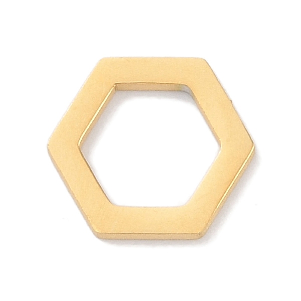 

PandaHall Golden Plated 304 Stainless Steel Charms, Laser Cut, Hexagon, 9x10x1mm 304 Stainless Steel Hexagon