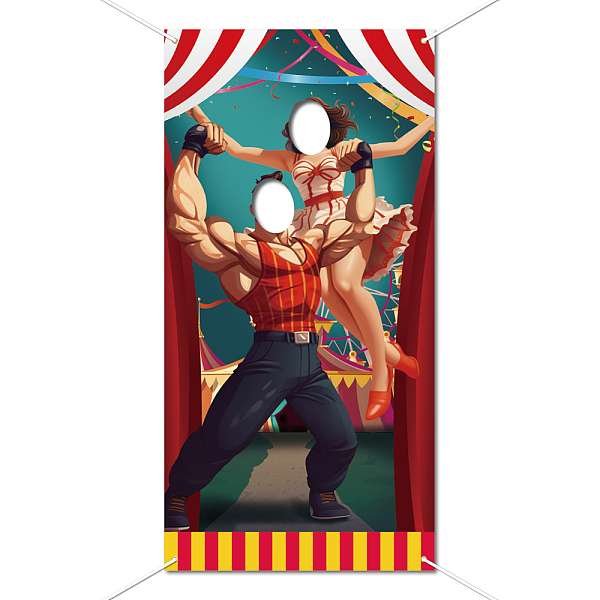 

PandaHall WADORN Carnival Circus Photo Door Banner Backdrop Decoration, Large Fabric Photo Background Props Carnival Face Photography...