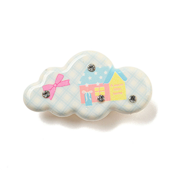 

PandaHall Cute Cloud Resin Alligator Hair Clips, Hair Accessories for Girls, House, 24.5x44.5x13mm Resin House