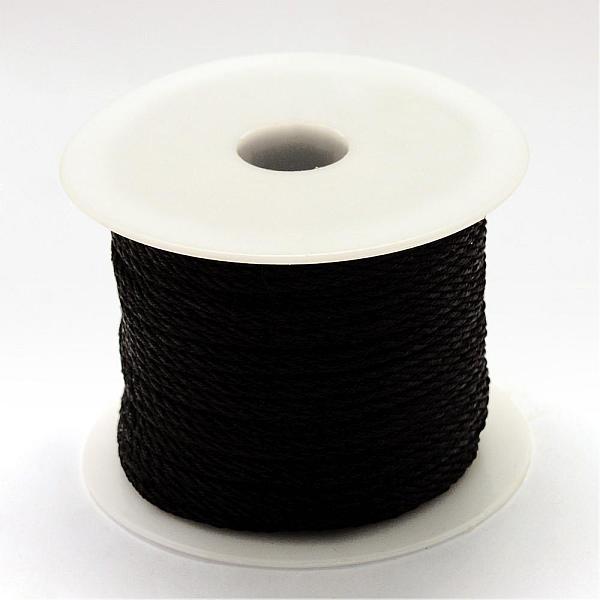 

PandaHall Nylon Thread, Black, 3.0mm, about 27.34 yards(25m)/roll Nylon Black