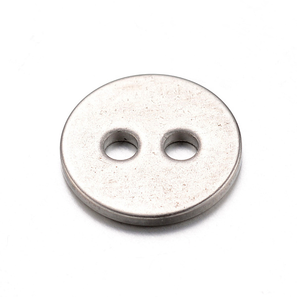 

PandaHall 201 Stainless Steel Buttons, 2-Hole, Flat Round, Stainless Steel Color, 12x1mm, Hole: 2mm 201 Stainless Steel Flat Round