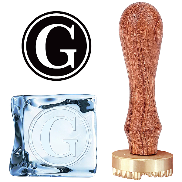 

PandaHall CRASPIRE G Ice Stamp Letter Ice Cube Stamp Ice Branding Stamp with Removable Brass Head & Wood Handle Vintage Ice Stamp for DIY...