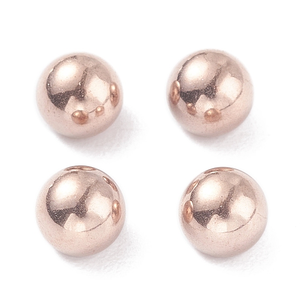 

PandaHall Ion Plating(IP) 202 Stainless Steel Beads, Half Drilled, Round, Rose Gold, 5x4.5mm, Half Hole: 2mm 202 Stainless Steel Round