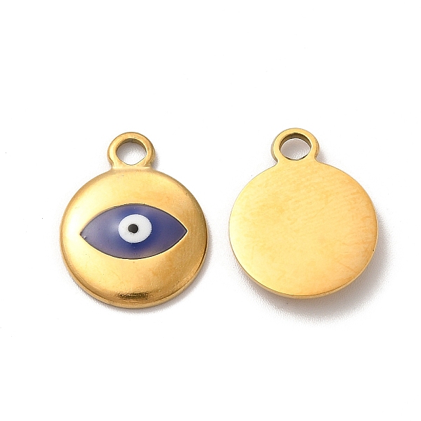 

PandaHall 201 Stainless Steel Pendants, with Enamel, Evil Eye, Real 18K Gold Plated, 19x15x3mm, Hole: 3mm Stainless Steel+Enamel Evil Eye..., Blue