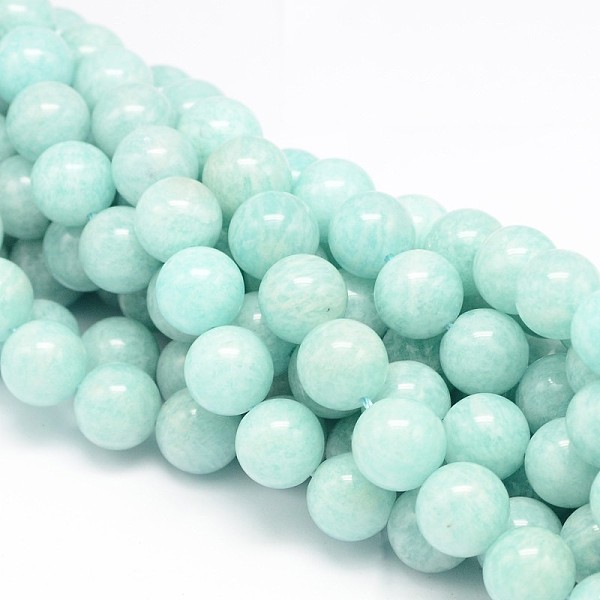 

PandaHall Round Natural Peru Amazonite Bead Strands, 8mm, Hole: 1mm, about 49pcs/strand, 15.74 inch Amazonite Round