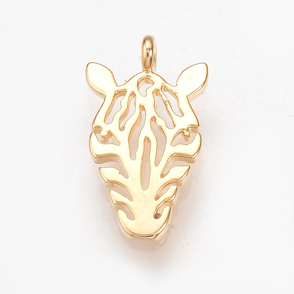 

PandaHall Brass Charms, Nickel Free, Real 18K Gold Plated, Hollow Horse, Golden, 14x8x1mm, Hole: 1mm Brass Horse