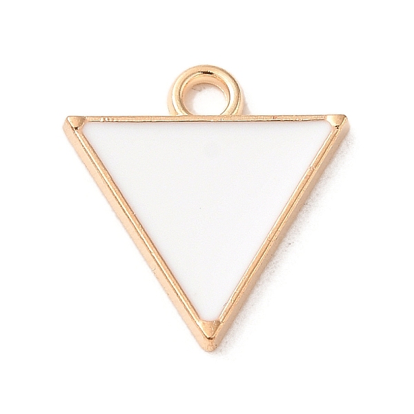 

PandaHall Alloy Enamel Pendants, Light Gold, Triangle Charm, White, 16x15x1.5mm, Hole: 2mm Alloy+Enamel Triangle White