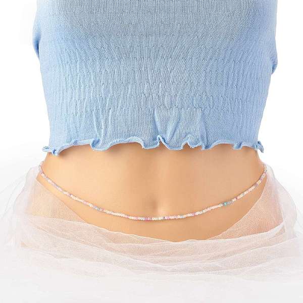 

PandaHall Summer Jewelry Waist Bead, Body Chain, Seed Beaded Belly Chain, Bikini Jewelry for Woman Girl, Colorful, 31.5 inch(80cm) Glass