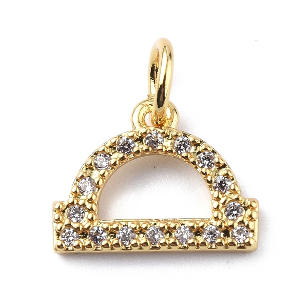 

PandaHall Brass Micro Pave Cubic Zirconia Charms, Constellation Charm, with Jump Rings, Real 18K Gold Plated, Libra, 9.5x12x1.5mm, Hole..., Clear