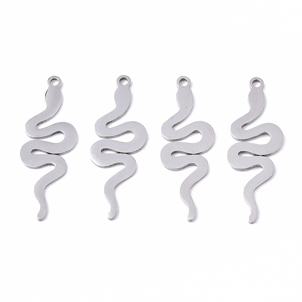 

PandaHall 201 Stainless Steel Pendants, Laser Cut, Snake, Stainless Steel Color, 27x9x1mm, Hole: 1.4mm 201 Stainless Steel Snake