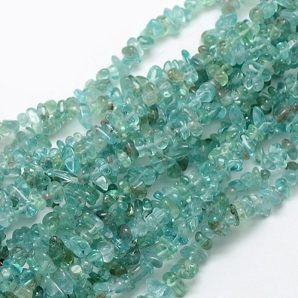 

PandaHall Natural Apatite Chip Beads Strands, 3~5x3~5mm, Hole: 1mm, about 32 inch Apatite Chip Green