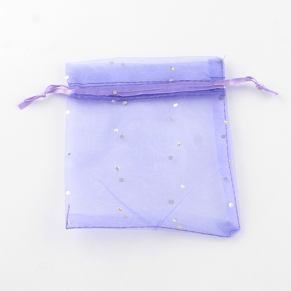 

PandaHall Rectangle Organza Bags with Glitter Sequins, Gift Bags, Medium Purple, 11x8cm Organza Rectangle