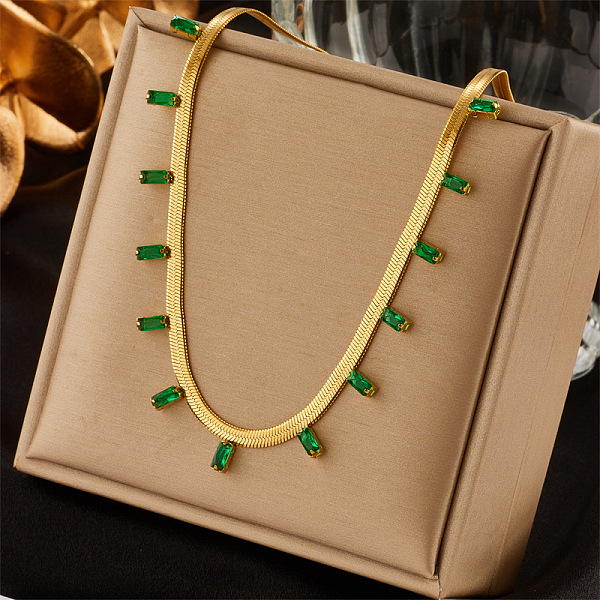 304 Stainless Steel Flat Snake Chain Necklaces