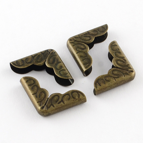 

PandaHall Iron Book Albums Menus Folders Corner Protectors, Antique Bronze, 16x16x4mm, Hole: 3mm Iron