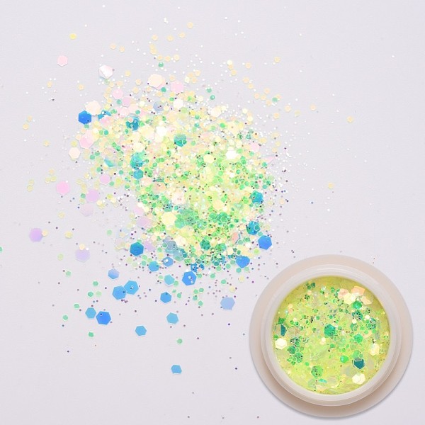 

PandaHall Shiny Nail Art Glitter Flakes, Holographic Nail Sequins Hexagon Iridescent Chameleon Powder, for DIY Design Manicure, Pale Green...